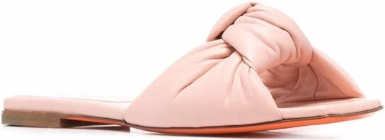 Santoni knot-detail leather sandals Pink