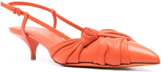 Santoni knot-detail slingback sandals Orange