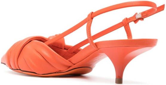 Santoni knot-detail slingback sandals Orange
