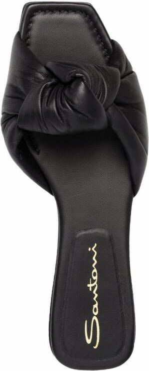 Santoni knot-strap leather sandals Black