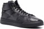 Santoni Lace-up high-top leather sneakers Black - Thumbnail 2