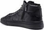 Santoni Lace-up high-top leather sneakers Black - Thumbnail 3