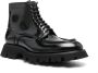 Santoni lace-up leather ankle boots Black - Thumbnail 2