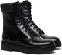 Santoni lace-up leather ankle boots Black - Thumbnail 2