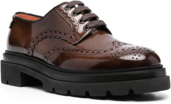 Santoni lace-up leather brogues Brown