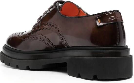 Santoni lace-up leather brogues Brown