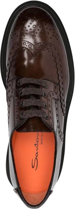 Santoni lace-up leather brogues Brown