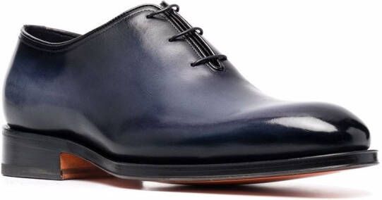 Santoni lace-up leather Derby shoes Blue