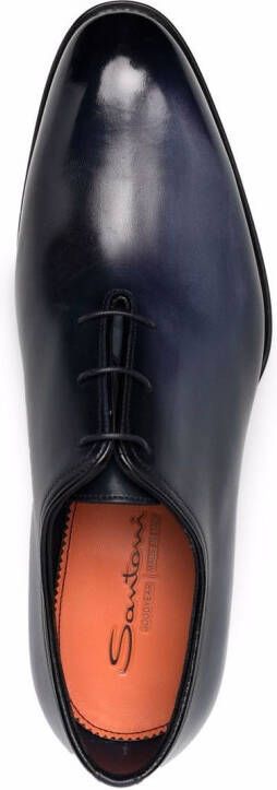 Santoni lace-up leather Derby shoes Blue