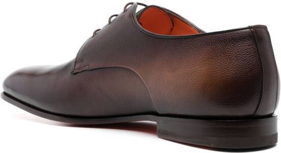 Santoni lace-up leather Derby shoes Brown