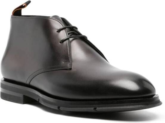 Santoni lace-up leather Derby shoes Brown
