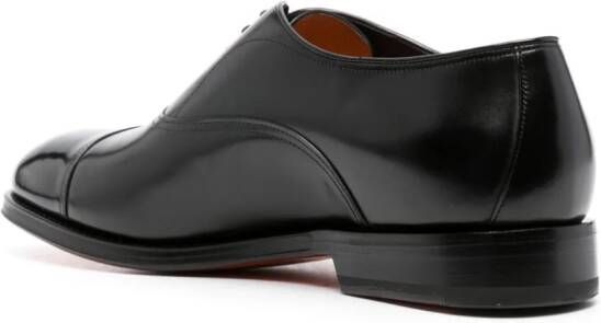 Santoni lace-up leather loafers Black