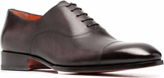Santoni lace-up leather oxford shoes Brown