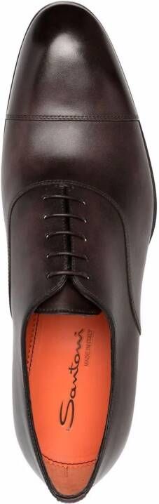 Santoni lace-up leather oxford shoes Brown