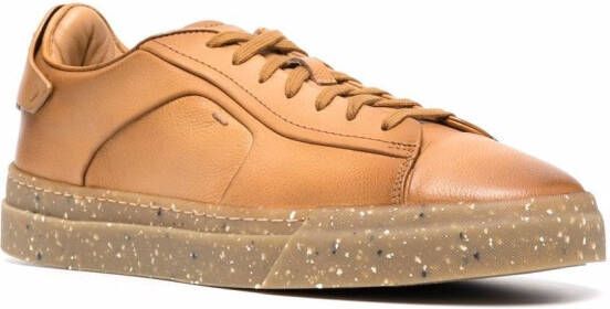 Santoni lace-up leather sneakers Brown