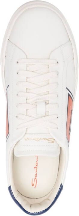 Santoni lace-up low-top leather sneakers White