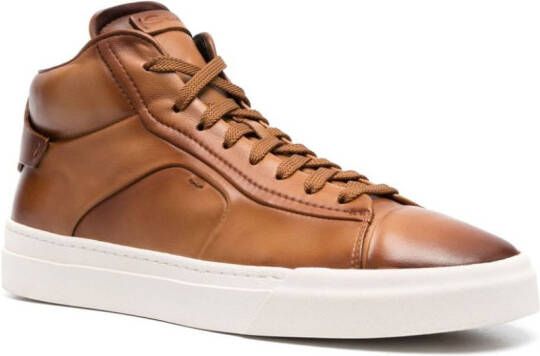 Santoni lace-up low-top sneakers Brown