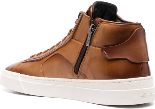 Santoni lace-up low-top sneakers Brown