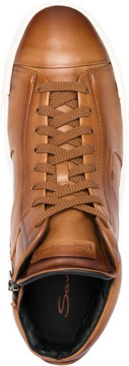 Santoni lace-up low-top sneakers Brown