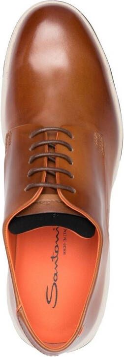 Santoni lace-up platform sole shoes Brown