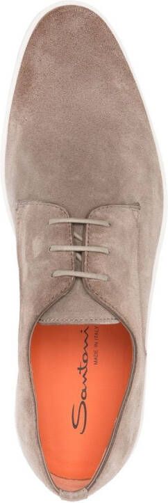 Santoni lace-up suede derby shoes Brown