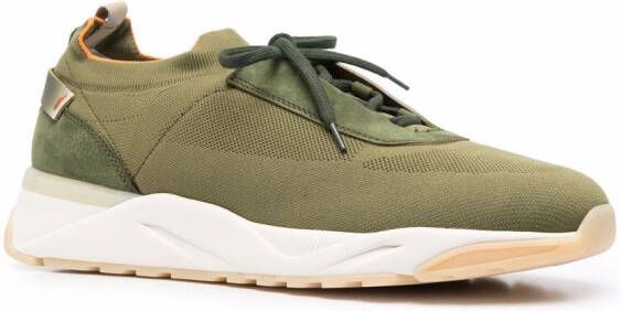 Santoni lace up sneakers Green