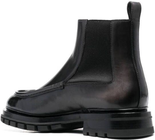 Santoni leather ankle boots Black