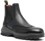 Santoni leather brogue Chelsea boots Black - Thumbnail 2
