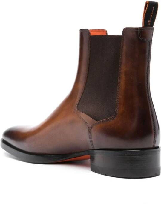 Santoni leather Chelsea boots Brown