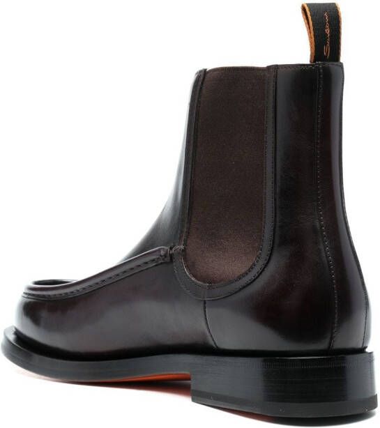 Santoni leather Chelsea boots Red