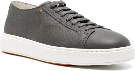 Santoni leather flatform sneakers Grey