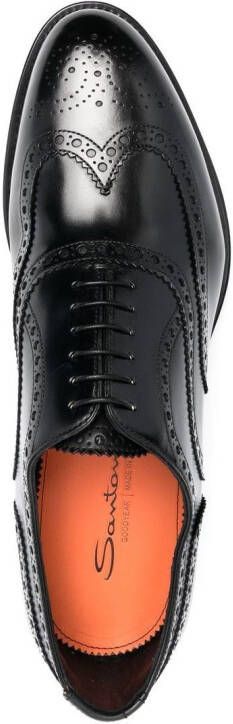 Santoni leather lace-up brogues Black