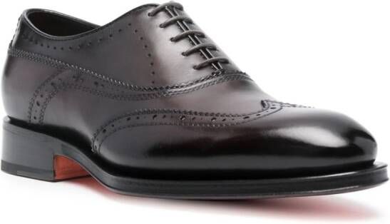 Santoni leather lace-up brogues Brown
