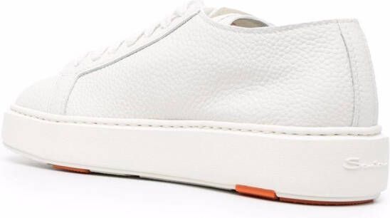 Santoni leather lace up sneakers White