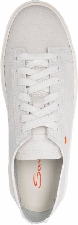 Santoni leather lace up sneakers White