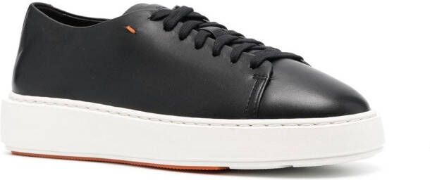 Santoni leather low-top sneakers Black