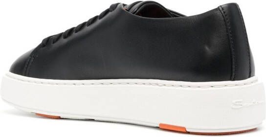 Santoni leather low-top sneakers Black