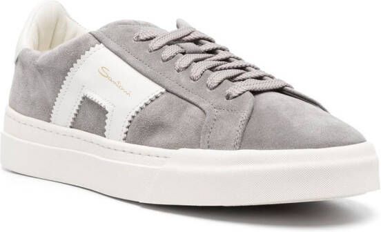 Santoni leather low-top sneakers Grey