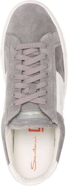 Santoni leather low-top sneakers Grey
