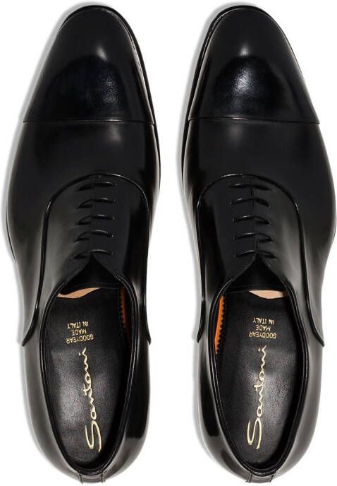 Santoni leather Oxford shoes Black