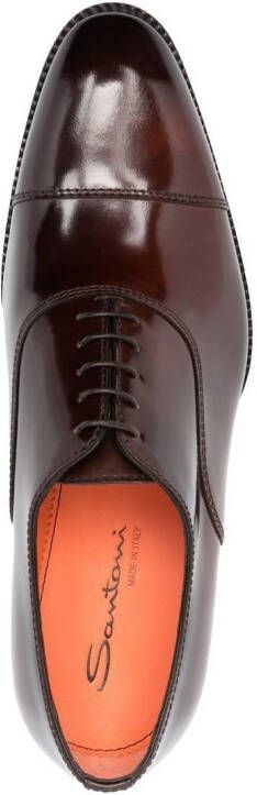 Santoni leather oxford shoes Brown