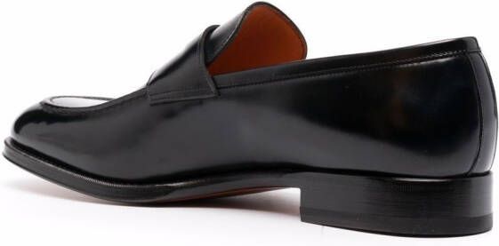 Santoni leather penny loafers Black