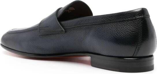 Santoni leather penny loafers Blue