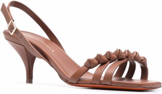Santoni leather slingback sandals Brown