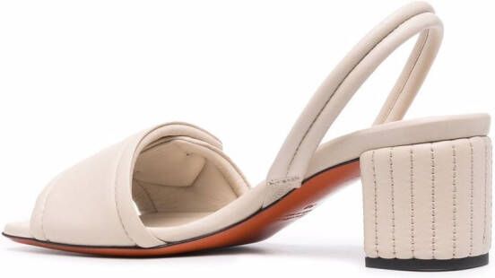 Santoni leather slingback sandals Neutrals