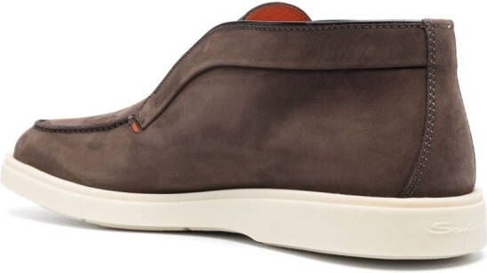 Santoni leather slip-on boots Brown