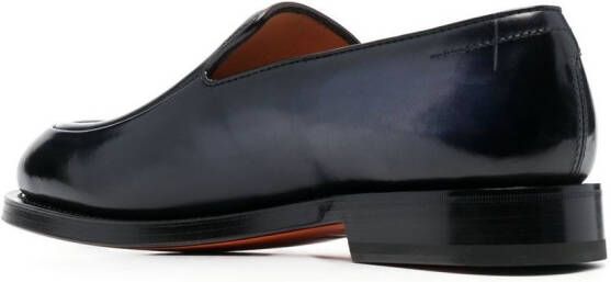 Santoni leather slip-on loafers Blue