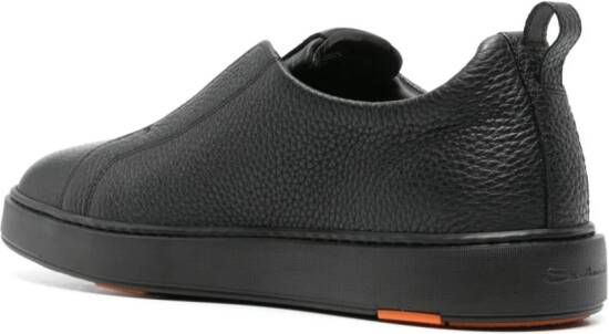Santoni leather slip-on sneaker Black