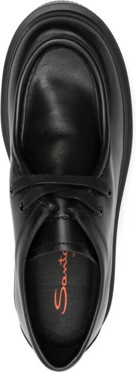 Santoni logo-debossed chunky leather loafers Black