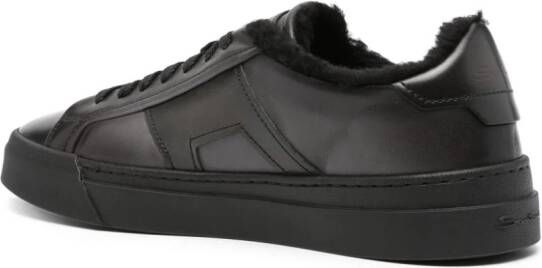 Santoni logo-debossed leather sneakers Grey